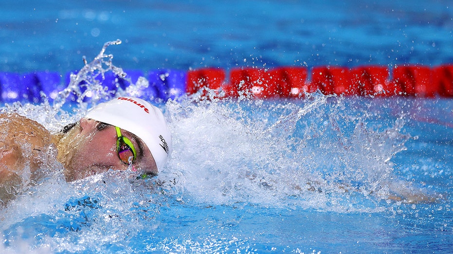 American Jack Alexy wins first individual gold medal in men's 100m free final at world swimming championships