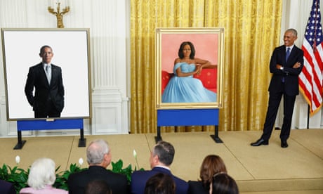 Barack and Michelle Obama return to White House for unveiling of portraits