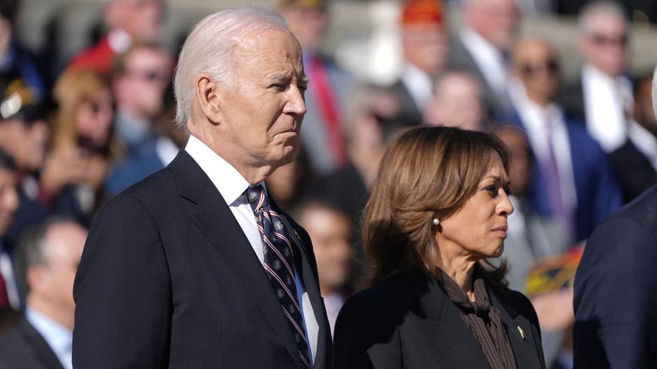 Biden, Harris appear together for first time since Election Day at Veterans Day ceremony