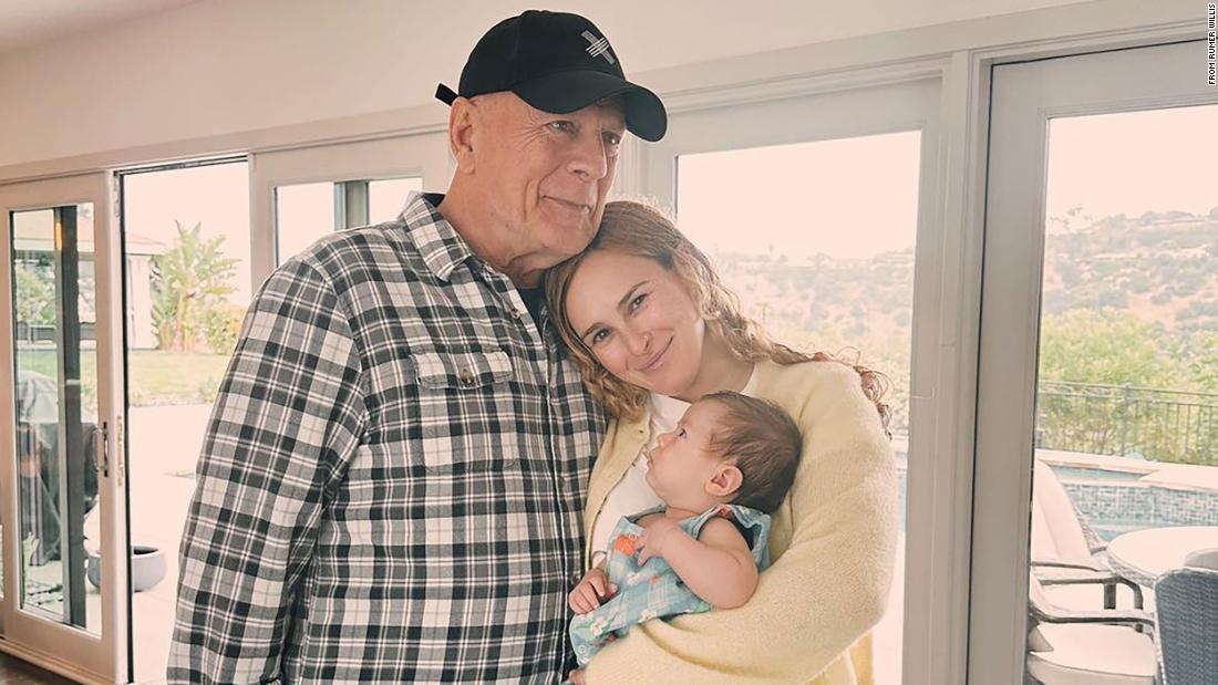 Bruce Willis looks great as a new grandpa
