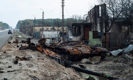 Charred houses, cratered lawns and an epic clean-up on road to Chernihiv