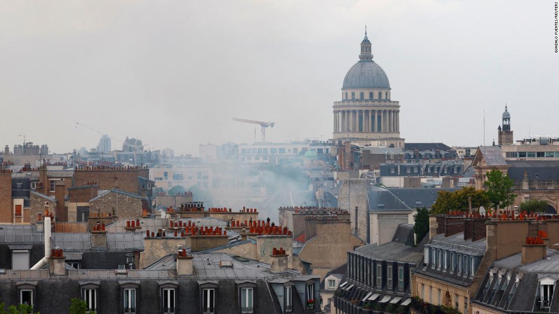 Fire erupts in central Paris after gas explosion