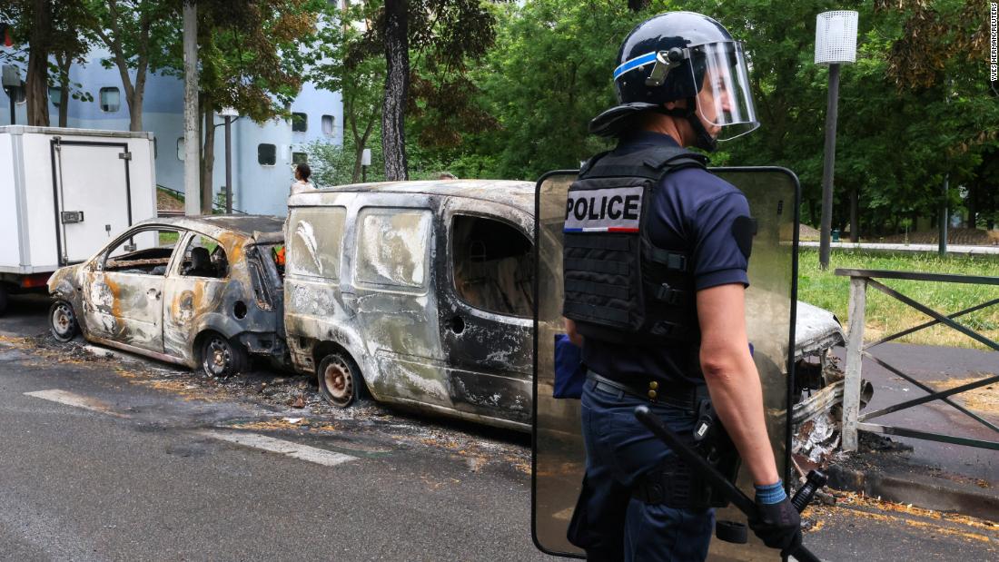 Funeral held for French teenager after more than 1,300 detained in fourth night of protests