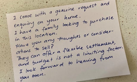 Handwritten notes, door-knocking, recipes: real estate agents turn �desperate� across Australia