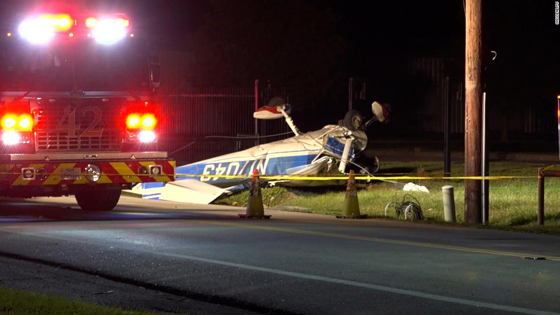 Plane crashes into power line in Houston, leaving 1 dead