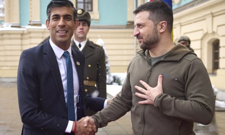 Rishi Sunak meets Volodymyr Zelenskiy in surprise visit to Ukraine