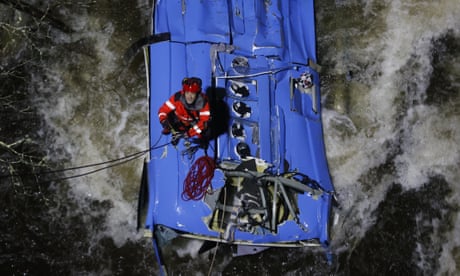 Six dead in Spain after bus plunges off bridge into river