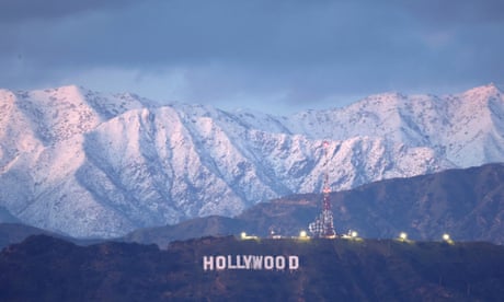 Unprecedented snowfall on US west coast is ‘once-in-a-generation’ event