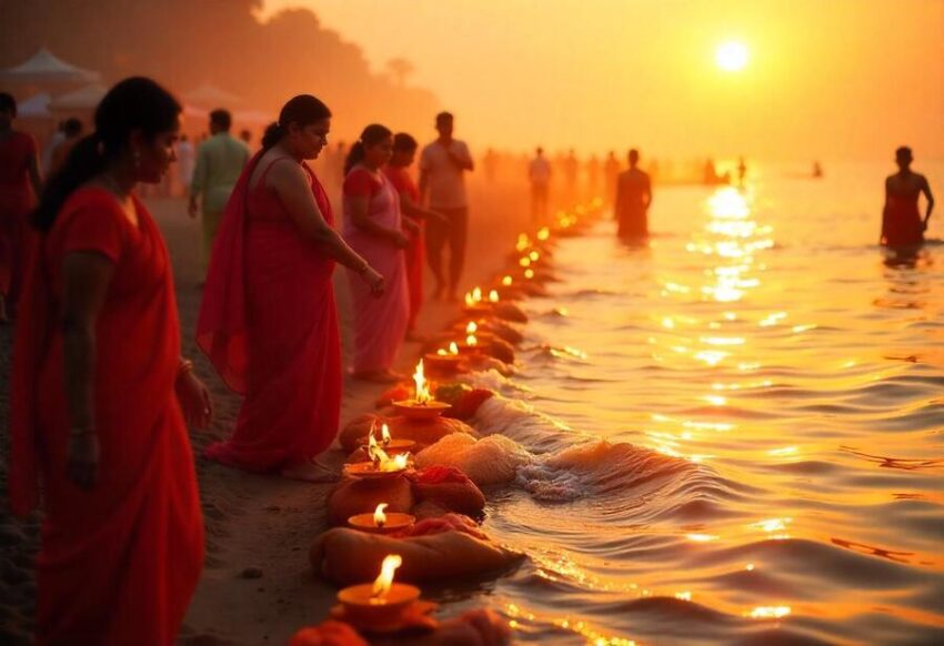 Uttar Pradesh, Bihar, Jharkhand, Delhi, Madhya Pradesh, and West Bengal Communities Unite at Goa's Baina Beach for a Powerful Chhath Puja Celebration