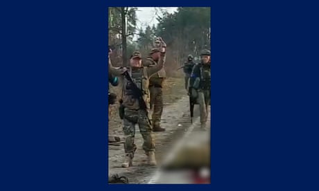 Video appears to show Ukrainian soldiers shooting Russian prisoner of war