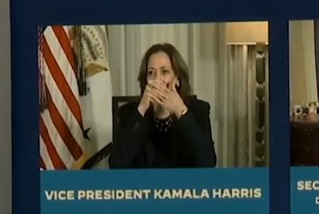 WATCH: Kamala Appears To Be Caught Getting Fed Questions By Staff On Hot Mic