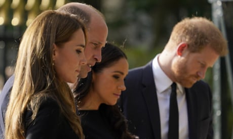 William, Kate, Harry and Meghan greet well-wishers at Windsor Castle